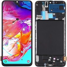 Genos Samsung Galaxy A70 A705F ile Uyumlu OLED Ekran Dokunmatik Çıtalı Tam Ekran