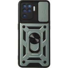 Starseven Reno 5 Lite Kılıf Pars Lens Yüzüklü Silikon - Yeşil