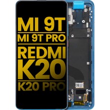 Genos Xiaomi Mi 9t Pro LCD Ekran Dokunmatik Mavi Çıtalı Orjinal