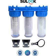 Sulook 3'lü Bina Girişi Daire Sayaç Girişli Silifoz Filtreli Kireç ve Klor Önleyici Su Arıtma Cihazı