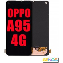 Genos Oppo A95 LCD Ekran Dokunmatik Siyah Çıtasız Orijinal