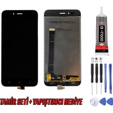 Genos Xiaomi Mi A1 LCD Ekran Çıtasız Siyah Montaj Kiti Hediye