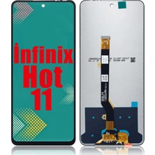 Genos Infinix Hot 11 LCD Ekran Dokunmatik Siyah Çıtasız A Plus Kalite