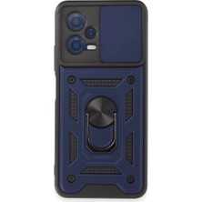 Starseven Redmi Note 12 5g Kılıf Pars Lens Yüzüklü Silikon - Lacivert