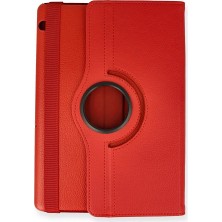 Huawei Mediapad T5 10 Kılıf 360 Tablet Deri Kılıf - KIRMIZI-(5796) - EMTHBA9811-1108