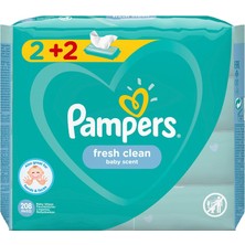 Aktif Bebek Prima Pampers Baby Yenidoğan Fresh Clean Islak Havlu 52X4 Adet (208 Yaprak)