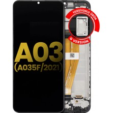 Genos Samsung Galaxy A03 A035 LCD Ekran Dokunmatik Siyah Çıtalı Orijinal