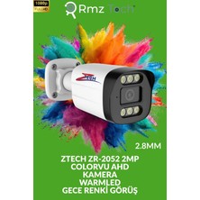 Ztech 2mp 2.8mm Gece Renkli Görüş Colorvu Ahd Güvenlik Kamerası ZR-2052 Warmled Fullcolor