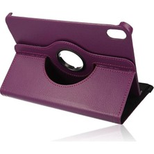 Mkr iPad Mini 6 Kılıf 360 Tablet Deri Kılıf - MÜRDÜM-(5796)