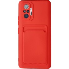 Starseven Redmi Note 10 Kılıf Kelvin Kartvizitli Silikon - Kırmızı
