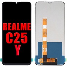 Genos Realme C25Y LCD Ekran Dokunmatik Siyah Çıtasız A Plus Kalite