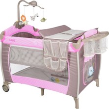 Aktif Bebek Kanz Hamburg 70X110CM Dönenceli Oyun Parkı Seyahat Yatağı - Pembe