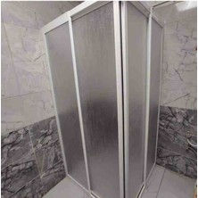 Elissa Dekorasyon Kare Beyaz Profil Prestij Desen Mika Cam Duşakabin