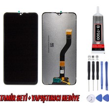 Genos Samsung A107 A10S LCD Ekran Çıtasız Siyah Montaj Kiti Hediye