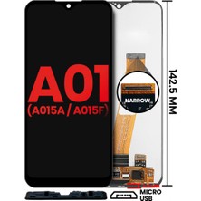 Genos Samsung Galaxy A01 A015 LCD Ekran Dokunmatik Siyah Çıtasız Orjinal F 'versiyon'
