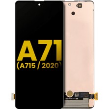 Genos Samsung Galaxy A71 A715 LCD Ekran Dokunmatik Siyah Çıtasız OLED