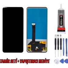 Genos Oppo Reno 2 LCD Ekran Çıtasız Siyah Montaj Kiti Hediye