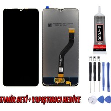 Genos Samsung A207 A20S LCD Ekran Çıtasız Servis Siyah Montaj Kiti Hediye