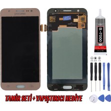 Genos Samsung J500 J5 LCD Ekran OLED Gold Altın Montaj Kiti Hediye