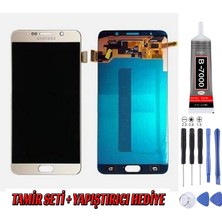 Genos Samsung N920 Note 5 LCD Ekran Gold Altın Montaj Kiti Hediye