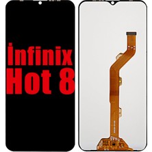 Genos Infinix Hot 8 LCD Ekran Dokunmatik Siyah Çıtasız A Plus Kalite