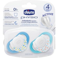Aktif Bebek Chicco Physio Silikon Emzik 4m+ 2'li - Mavi