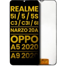Genos Oppo A9 2020 LCD Ekran Dokunmatik Siyah Çıtasız A Plus Kalite
