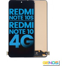 Genos Xiaomi Redmi Note 10 LCD Ekran Dokunmatik Siyah Çıtasız A Plus Kalite