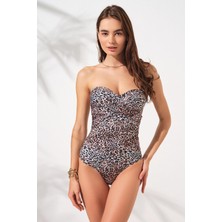 Pierre Cardin Bandy Kaplı Straplez Mayo Leopar 231132-D