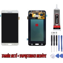 Genos Samsung G610 J7 Prime LCD Ekran Servis Beyaz Montaj Kiti Hediye