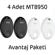 Mtl 4'lü Set Gps Konum Takip Cihazı Apple Bul/find My Uyumlu MT8950