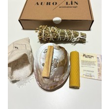 Aurolin Enerji Seti:palo Santo Ağaç Tütsü-Balmumu Mum-Üzerlik Tütsü-Deniz Kabuğu-Tütsülük Için Kaya Tuzu