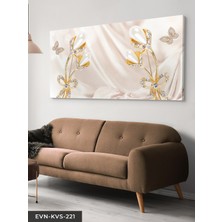 Evine Moda Gold Çiçekler Tek Parça Kanvas Canvas Tablo Tablo