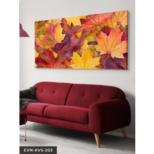 Evine Moda Sonbahar Yapraklar Tek Parça Kanvas Canvas Tablo Tablo