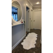 Doğuş Peluş Halı Tavşan Beyaz Yumuşak Dokulu Peluş Halı Çift Kafa Post