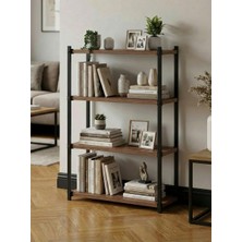 Pratico Orion 4 Raflı Metal Çok Amaçlı Kitaplık Tropik Ceviz