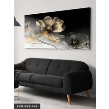 Evine Moda Gold Çiçek Tek Parça Kanvas - Canvas Tablo