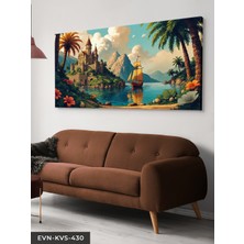 Evine Moda Şato ve Kayık Tek Parça Kanvas - Canvas Tablo