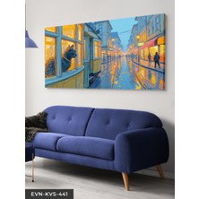 Evine Moda Kara Kedi ve Sokak Tek Parça Kanvas - Canvas Tablo