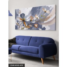 Evine Moda Yağlı Boya Görünümlü Zarif Çiçekler Tek Parça Kanvas - Canvas Tablo