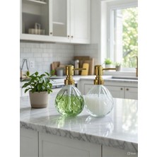 Trend Home Life 2 Li Elmas Kesim Cam Sıvı Sabunluk Seti 325 cc