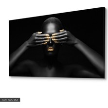 Evine Moda Siyahi Kadın Tek Parça Kanvas Canvas Tablo Tablo