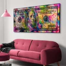 Evine Moda Renkli 100 Dolar Tek Parça Kanvas - Canvas Tablo