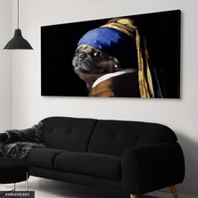 Evine Moda Inci Küpeli Köpek Tek Parça Kanvas Canvas Tablo Tablo