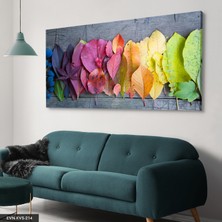 Evine Moda Renkli Yapraklar Tek Parça Kanvas Canvas Tablo Tablo