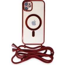 Starseven Iphone 11 Kılıf Divo Lazer Askılı Magsafe Kapak - Kırmızı