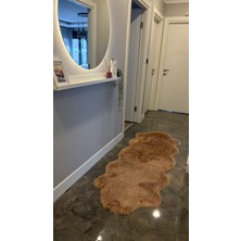 Doğuş Peluş Halı Tavşan Camel Yumuşak Dokulu Peluş Halı Çift Kafa Post