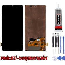 Genos Samsung A415 A41 LCD Ekran Çıtasız Siyah Montaj Kiti Hediye