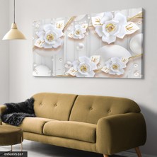 Evine Moda Gold Çiçekler Tek Parça Kanvas Canvas Tablo