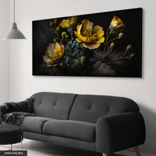 Evine Moda Çiçek Gold Dallar Tek Parça Kanvas - Canvas Tablo